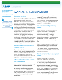 ASAP FACT SHEET: Dishwashers