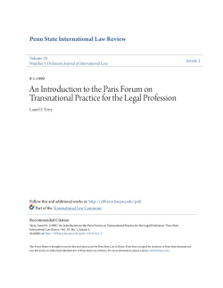 An Introduction to the Paris Forum on Transnational Practice for the