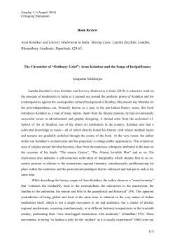 115 Book Review Arun Kolatkar and Literary Modernism