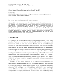 Cross-lingual Sense Determination: Can It Work?