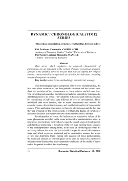 DYNAMIC / CHRONOLOGICAL (TIME) SERIES