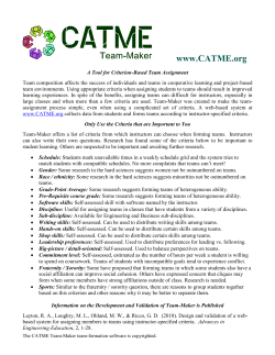 CATME Team-Maker - CATME &ndash; Smarter Teamwork