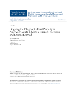 Litigating the Pillage of Cultural Property in American Courts