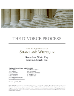 THE DIVORCE PROCESS - Law Firm of Shane and White