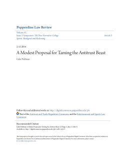 A Modest Proposal for Taming the Antitrust Beast