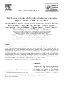 Disinfection potential of electrolyzed solutions containing sodium