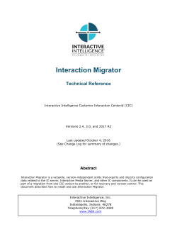 Interaction Migrator - PureConnect Resource Center
