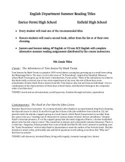 English Department Summer Reading Titles Enrico Fermi High