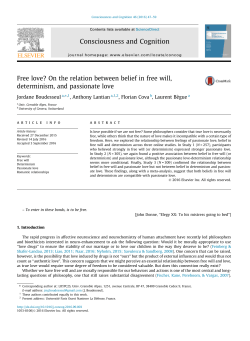 Free love? On the relation between belief in free will
