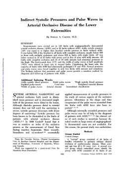 Indirect Systolic Pressures and Pulse Waves in Arterial