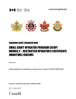 SMALL CRAFT OPERATOR PROGRAM (SCOP) MODULE 2