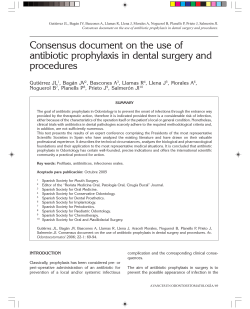Consensus document on the use of antibiotic prophylaxis in dental