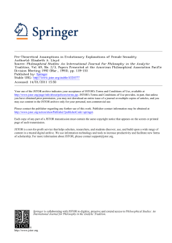 Pre-Theoretical Assumptions in Evolutionary