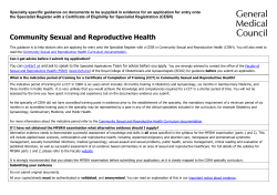 SGPC - SSG - Community Sexual Health and Reproduction