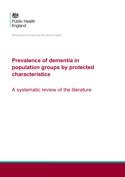 Prevalence of Dementia in population groups by Protected