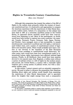 Rights in Twentieth-Century Constitutions