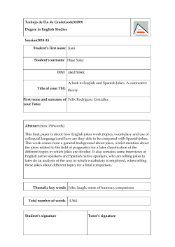 Trabajo de Fin de Grado(code31099) Degree in English