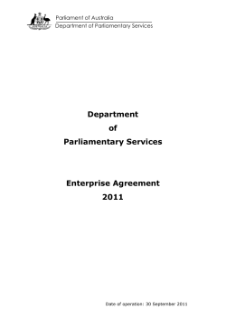 DPS Enterprise Agreement - Parliament of Australia