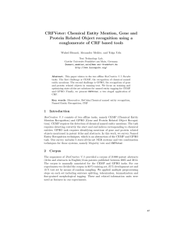 CRFVoter: Chemical Entity Mention, Gene and Protein
