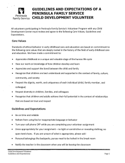 guidelines and expectations of a peninsula family service