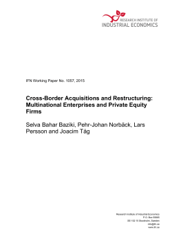 Cross-Border Acquisitions and Restructuring: Multinational