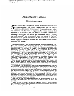 Aristophanes` Hiccups - Greek, Roman, and Byzantine Studies