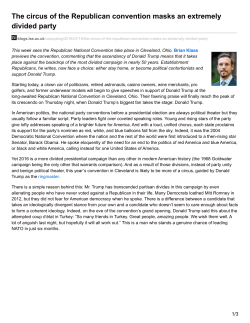 The circus of the Republican convention masks an extremely