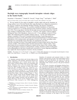 Rayleigh wave tomography beneath intraplate volcanic ridges in the