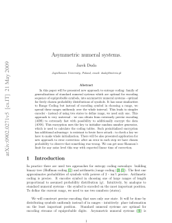 Asymmetric numeral systems. arXiv:0902.0271v5 [cs.IT] 21 May 2009