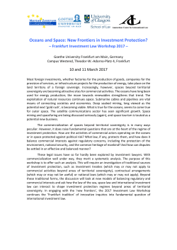Oceans and Space: New Frontiers in Investment Protection?