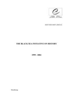 The Black Sea Initiative on History - Coe