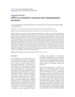 GDF11 is increased in patients with myelodysplastic syndrome