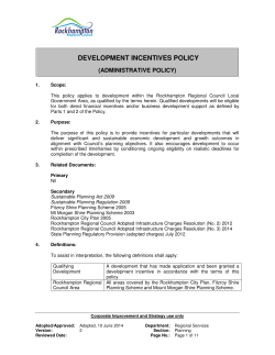 development incentives policy - Rockhampton Regional Council