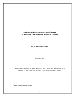 Study on the Experiences of Abused Women in the Family Courts in