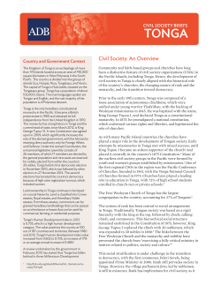 Civil Society Briefs: Tonga