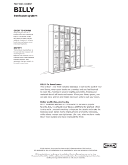 BUYING GUIDE Bookcase system