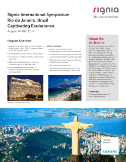 Signia International Symposium Rio de Janeiro, Brazil Captivating