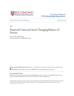 Financial Crisis and Asia`s Changing Balance of Powers