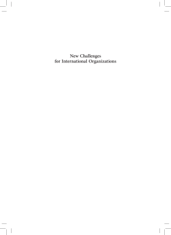New Challenges for International Organizations