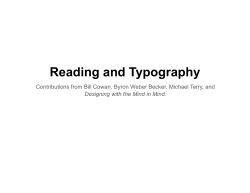 Reading and Typography