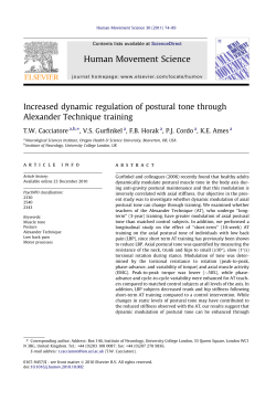 Increased dynamic regulation of postural tone through Alexander