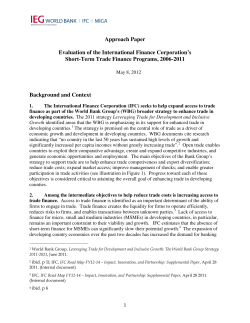 Evaluation of the International Finance Corporation`s Short
