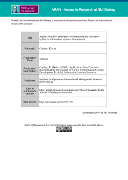 Title Agility from first principles: reconstructing the concept of agility