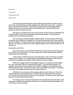 Proper 20C Luke 16:1-13 18 September 2016 Christ Church A few