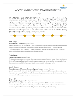 above and beyond award nominees