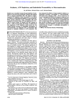 Oxidants, ATP Depletion, and Endothelial
