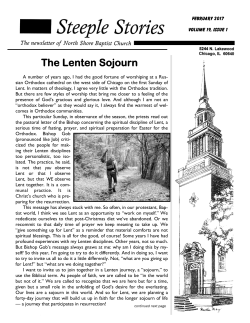 The Lenten Sojourn - North Shore Baptist Church