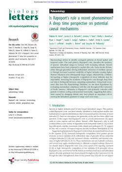 Is Rapoport`s rule a recent phenomenon? A deep time perspective