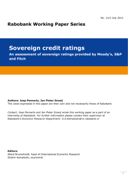 Sovereign credit ratings - Rabobank, Economic Research