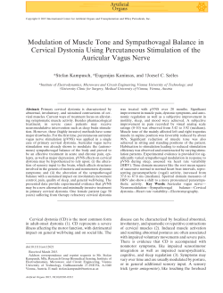 Modulation of Muscle Tone and Sympathovagal Balance in Cervical